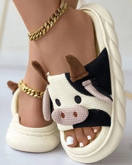 Slippers Women's Cartoon Cow-Shaped Four Seasons Casual Slippers
