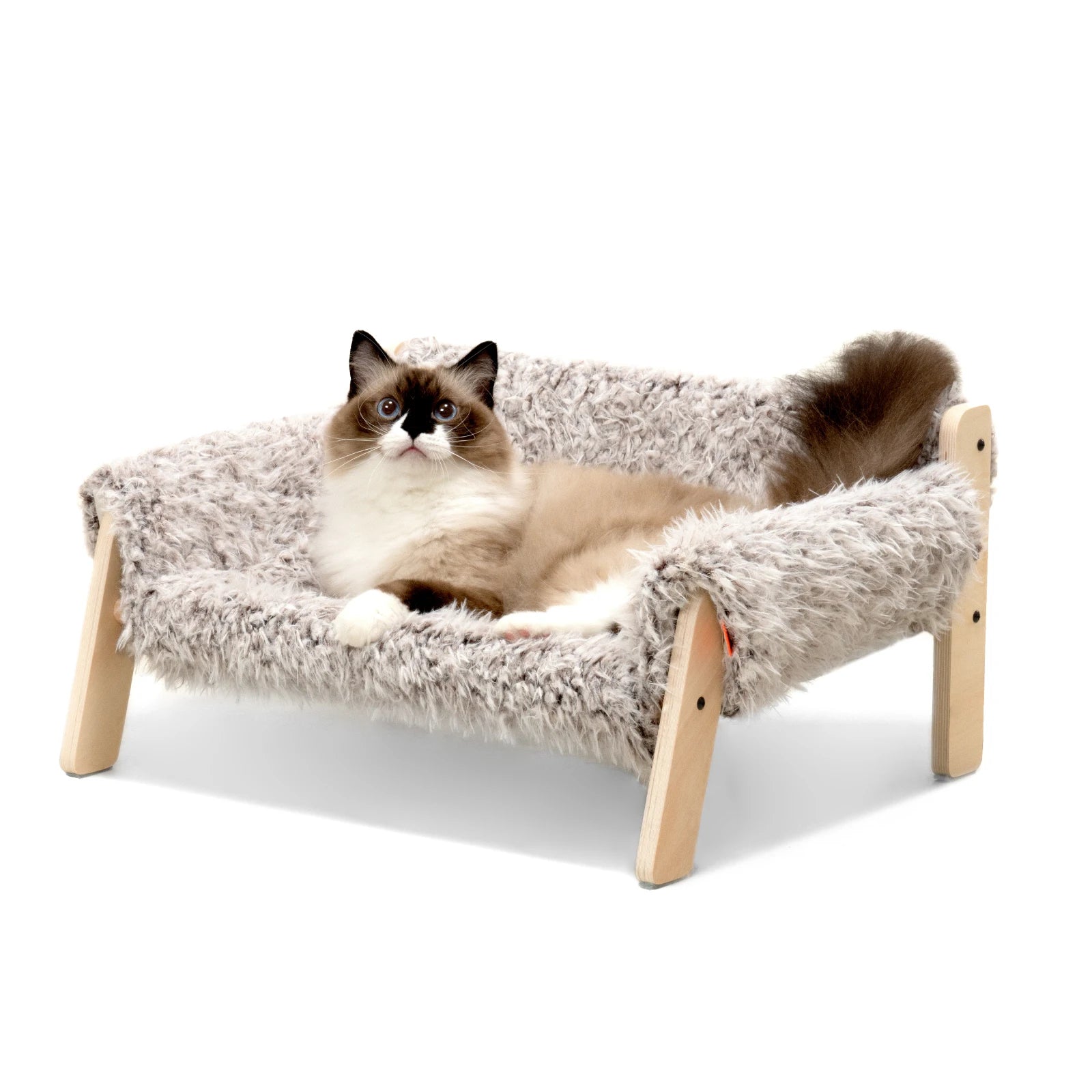 Mewoofun Cat Bed SofaWooden, Sturdy Fluffy Cat Couch Bed Dog Beds for Cats and Small Dogs Pet Furniture Elevated