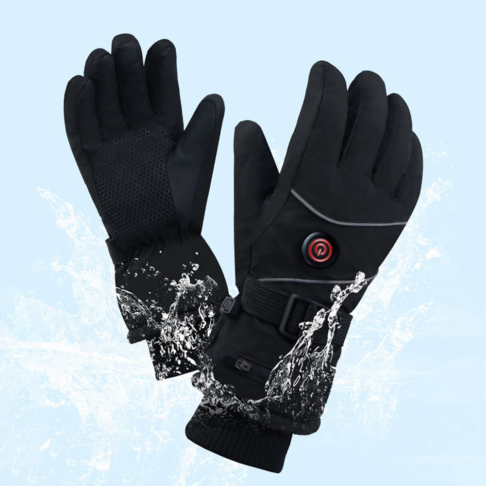 DC Rechargeable Heating Thermal Gloves Heated Gloves Winter Ski Gloves Touch Screen for Cycling Running Driving Hiking Walking