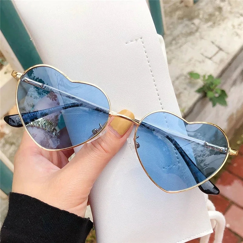 Fashion Women's Metal Heart Shaped Sunglasses Women Girls Sunglasses