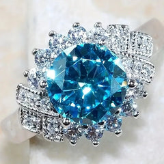 Blue Ring Fashion Exaggerate European and American Style Jewelry Headpiece Wholesale