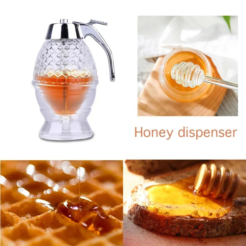 Honey Pot Honey Jar Storage Container Clear Acrylic Honey Dispenser