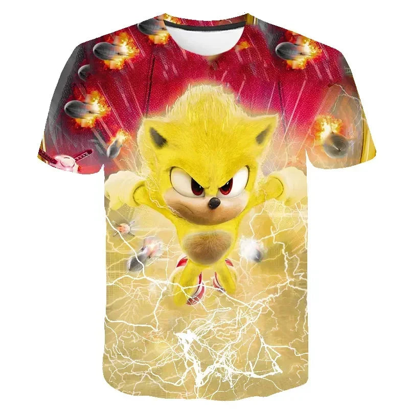 Sonic Tshirt Kids Clothing Boys Cartoon Game Super Sonic Boys Clothes children T-shirt Summer Clothes For Girls