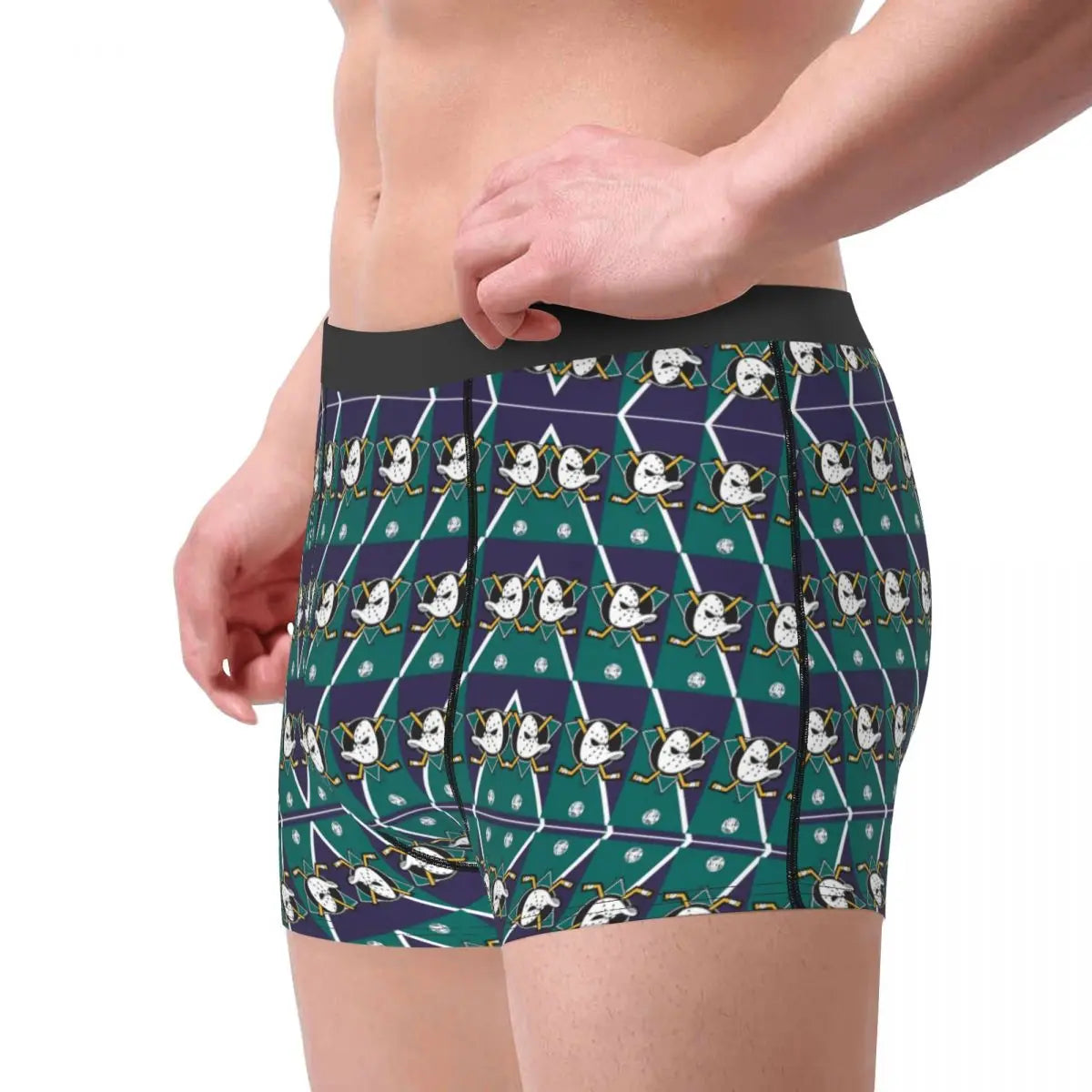 Mighty Ducks Ice Hockey 12 Men's Boxer Briefs Four Seasons Wearable Graphic Undergarment Joke