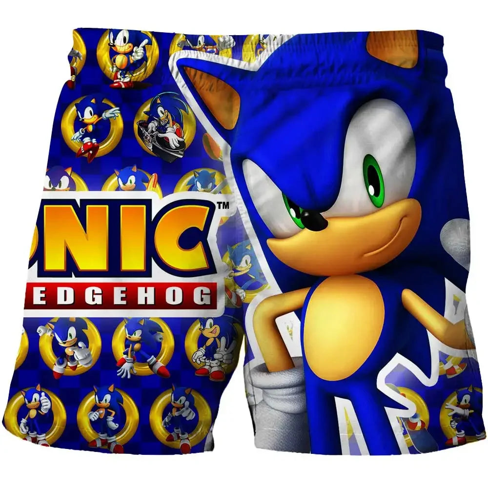 Beach pants for children 4-14Y Sonic The Hedgehog shorts pants Girls Boys Harajuku pants For Kids 3D Cartoon Print