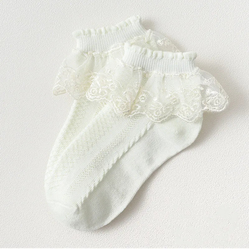 Girls Lace Ruffle Princess Mesh Socks