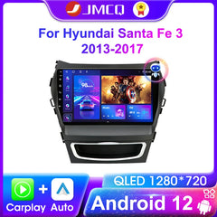 JMCQ Carplay 2 Din Android 12 Car Radio Multimedia Video Player For Hyundai Santa Fe 3 2013-2017 Navigation GPS Stereo Receiver