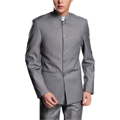 Stand Collar Chinese Tunic Men Suit Set Latest Coat Pant Designs Suits Groom Costume Made Plus Size (Jacket+Pant) New Arrival