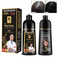 500ml Essence Black Hair Dye Shampoo Covering Hair Permanent Hair Color