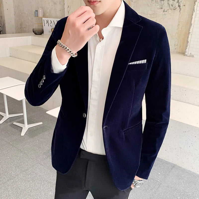 Men Wedding Groom Singer Costume Slim Blazer Formal Wear Dress Burgundy Velvet Blazers for Men Fashion Casual Suits Jackets 5XL