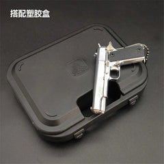 Metal Model Gun Keychain Plastic Case Miniature Alloy Pistol Suitcase