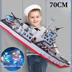 Compatible with Lego Military Navy Ship Set Building Blocks Toy Model Battleship Aircraft Carrier for Boy