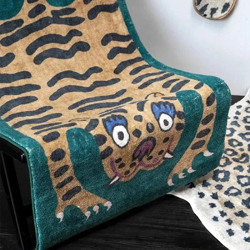 Living Room Carpet Cartoon Leopard Decorate Fashion Bedroom Plush Floor Mat