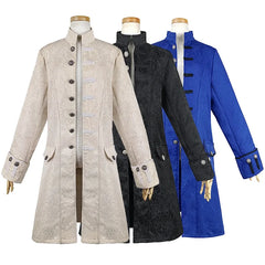 Men's Medieval Coat Retro Mid-length Windbreaker