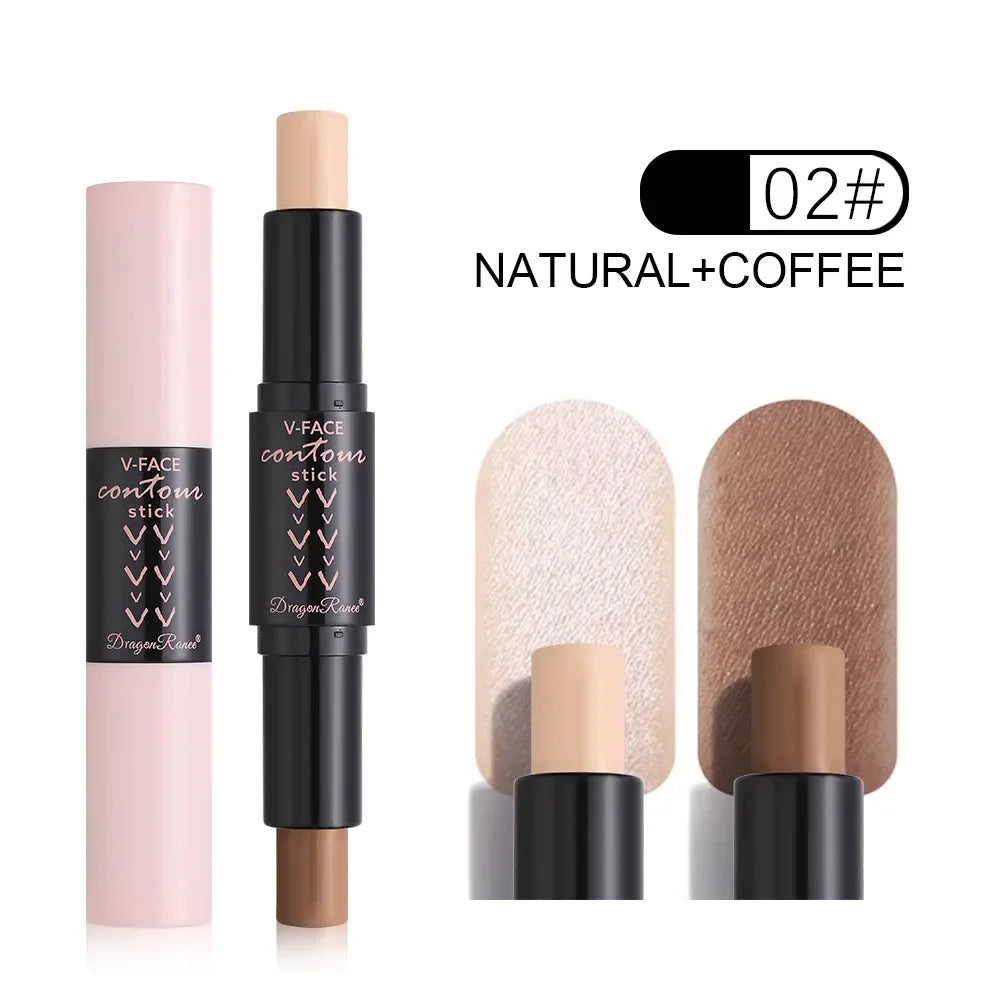 Face Brown Bronzer Contour Stick Double-headed Brightening Face Make Up Pen Smooth Contour Shadow Highlight Concealer Cosmetics