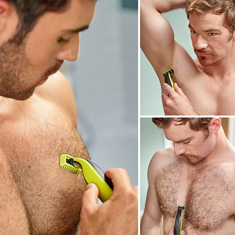 Men's Barber Washable Rechargeable Electric Shaver USB T-shaped Body Trimmer Beard for Men Beard Armpit Leg Chest Hair Removal