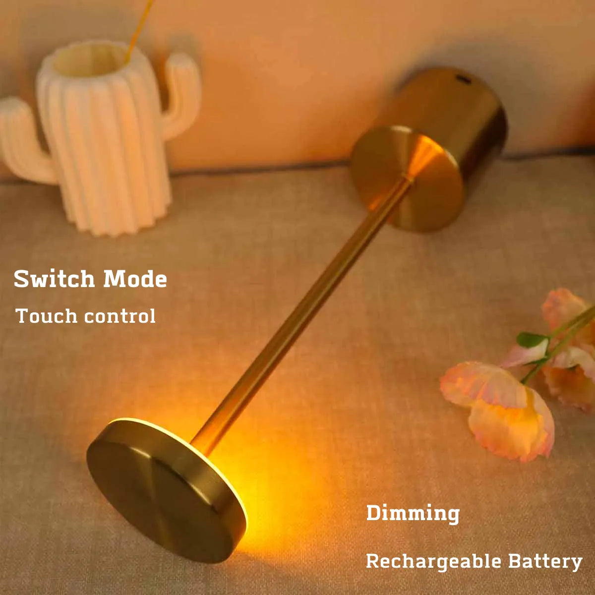 LED Rechargeable Touch Metal Table Lamp Night Light