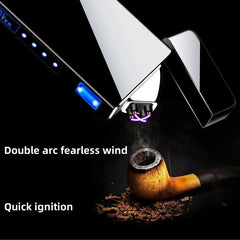 New Pulse Dual Arc Plasma USB Charging Portable Windproof Metal Cigar Lighter Outdoor Camping