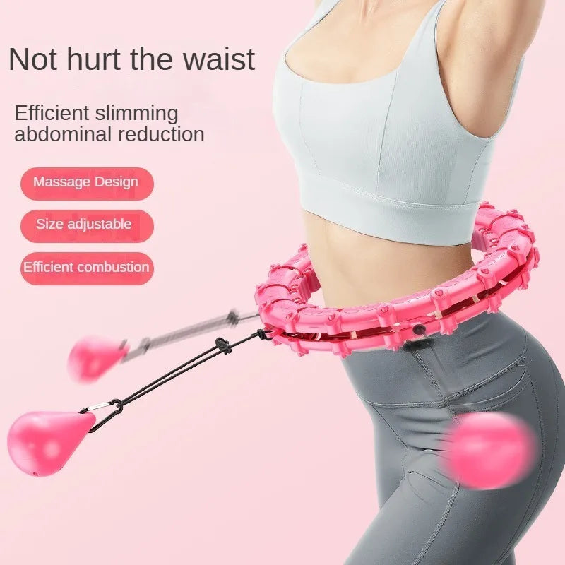 Hula Circle sport Exercise Hoop Weight Loss and Slimming Exercise Fat Burning Adjustable with Detachable Knots