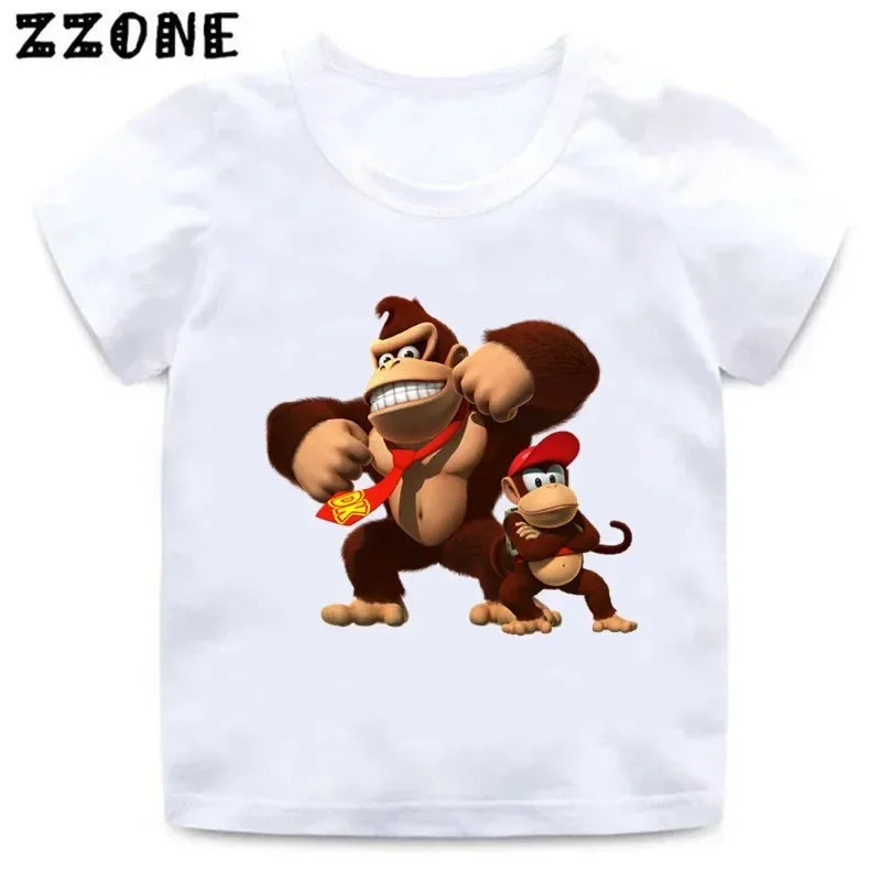 Donkey Kong Country Graphic Cartoon Kids T-Shirts