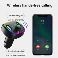 Wireless Car kit Handfree Dual USB Car Charger Bluetooth5.0 FM Transmitter MP3 Music Player Modulator Audio Adapter Car Charger