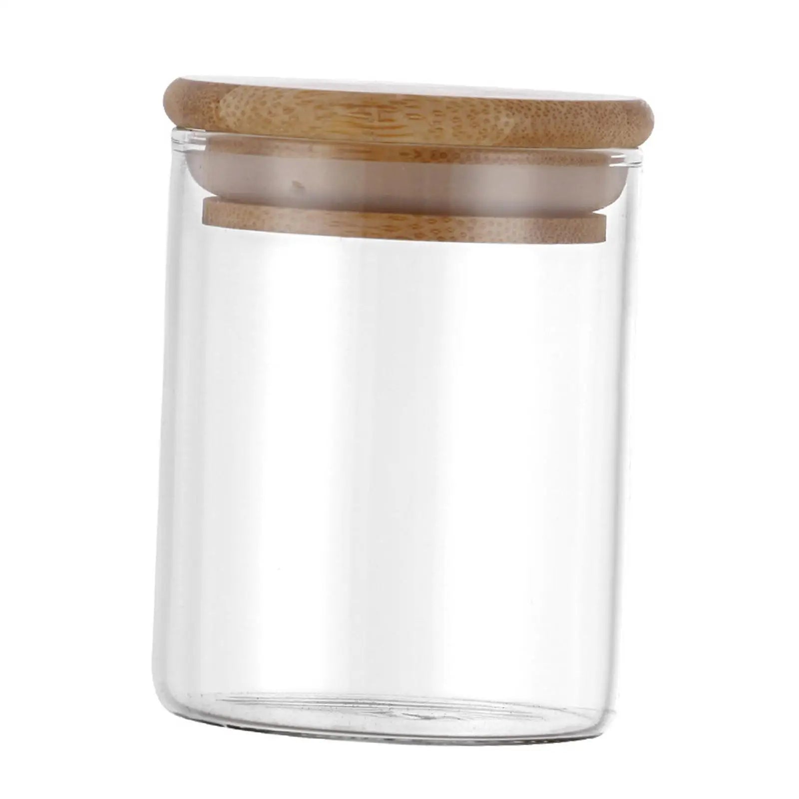 Clear Sealed Glass Bottle Reusable Round Food Storage Transparent Airtight Jar