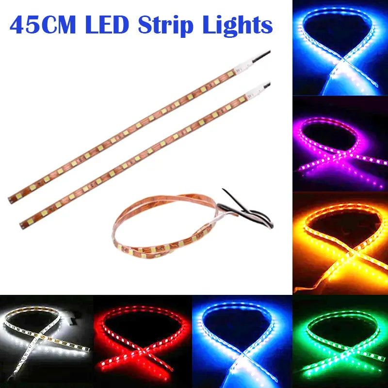 LED Strip Lights Soft 1210 45SMD Red Waterproof Auto Light Bar  Car Accessorie