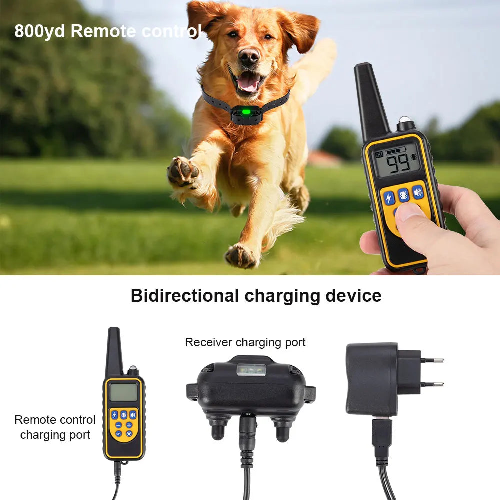 Digital Dog Training Collar Waterproof Rechargeable Remote Control Pet with LCD Display