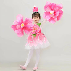 Children’s Peach Blossom Performance Costume Princess Girls’ Lotus Style Dresses