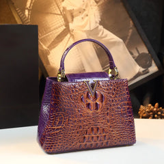 Luxury Fashion Crocodile Pattern Women's Bag  New Genuine Leather High-Grade Lady Handbags