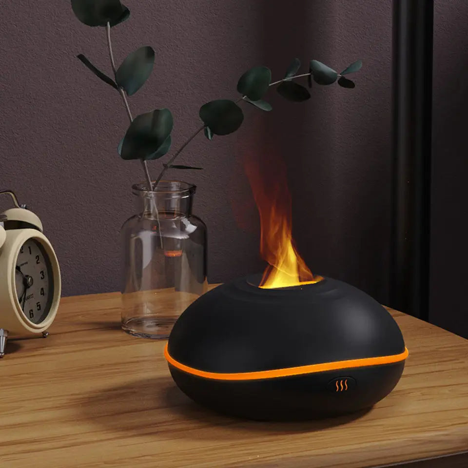 Flame Aroma Defuser 200ml Mini USB Portable Smart Home 7 Colors Led Light Flame Air Diffuser Humidifier