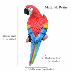 Creative Resin Color Parrot Statue Wall Hang Tree Decorative