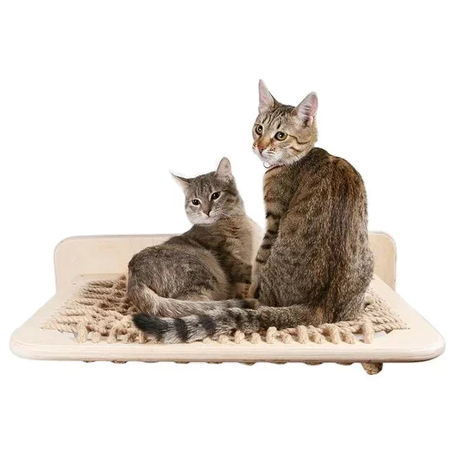 Pet Products Wood Wall Hanging Bobcat Bed Indoor Furniture Wooden Cat Hammock