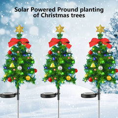 Solar Christmas Tree Decor Lights Outdoors Waterproof LED Lawn Garden Lamps