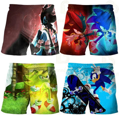 Cartoon Anime Sonics Shorts Kids Clothes Boys Harajuku Cute Girls Short Slevve Casual Children Summer Fashion Boy Boy Pants