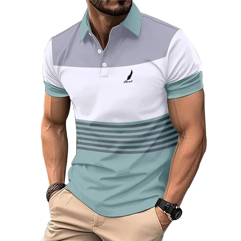 Men Clothes New Fashion Summer Short Sleeve Sport Lapel Polo Shirt