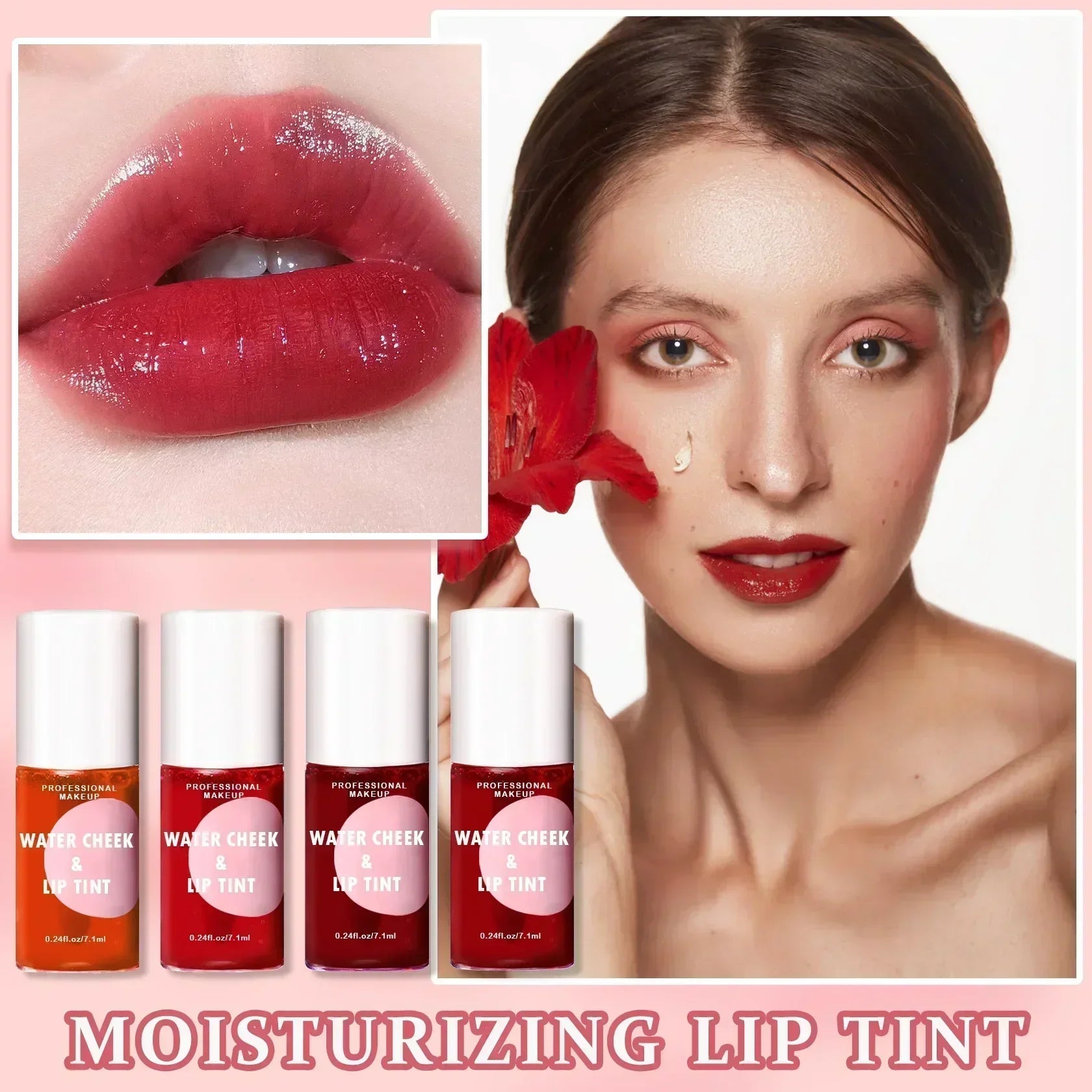 Mirror Lipstick Waterproof Lipstick Nonstick Cup Lasting Cheek Eyes Lip Tint Cosmetics