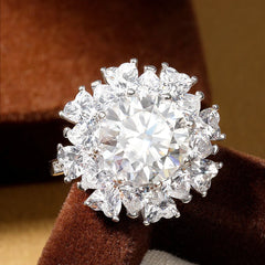 5 Carat D Color Moissanite Ring for Women Sparkling Jewelry