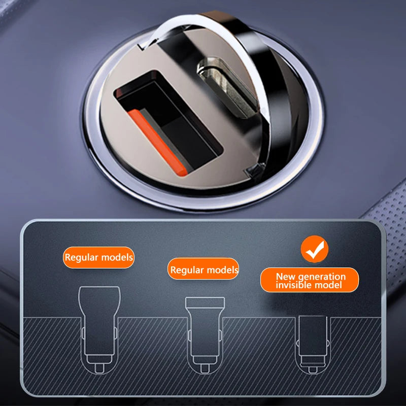 Car Charger Lighter Fast Charging for iPhone QC3.0 Mini PD USB Type C Car Phone Charger for Xiaomi Samsung Huawei