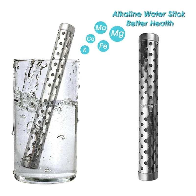 Mini Portable Alkaline Water Stick 5.28x0.63in Hydrogen Mineral Purifier Naturally Increases pH Levels/Decreases ORP