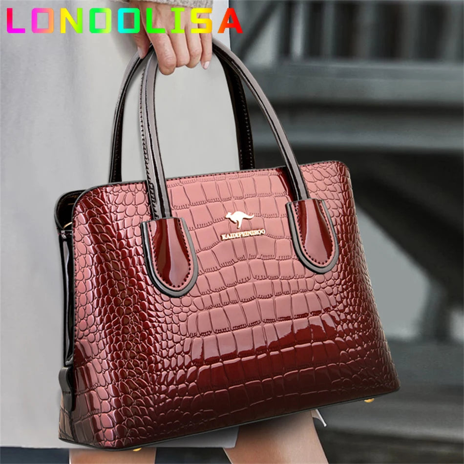 Crocodile Patent Leather Purse and Handbag Luxury Design Bags for Women