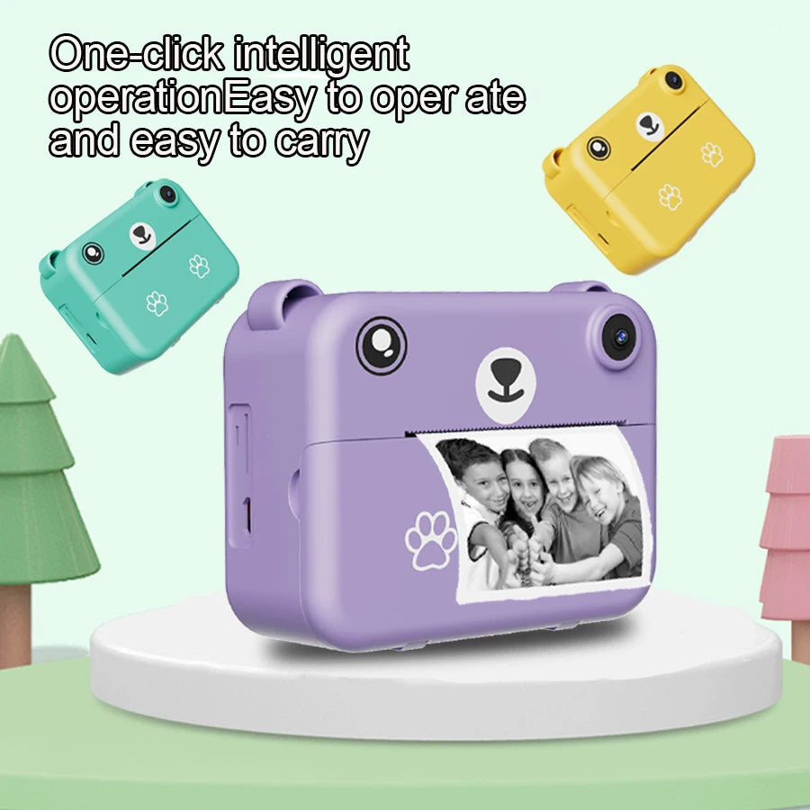 Digital Children Camera Photography Instant Print Photo 1080P HD Video Recorder Mini Thermal Printer