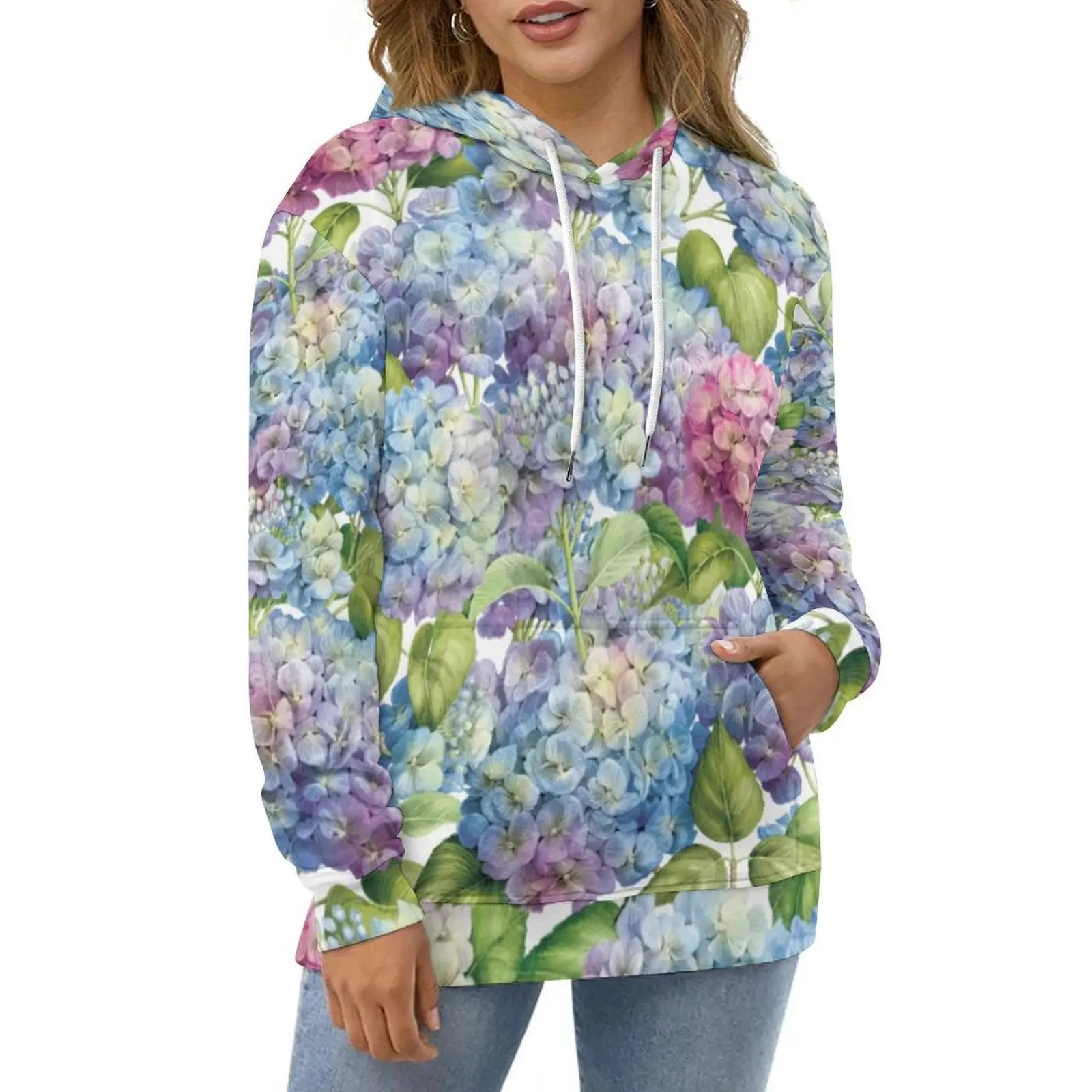 Hawaiian Hibiscus Flower Hoodies Tropical Floral Print Hip Hop Casual Hoodie