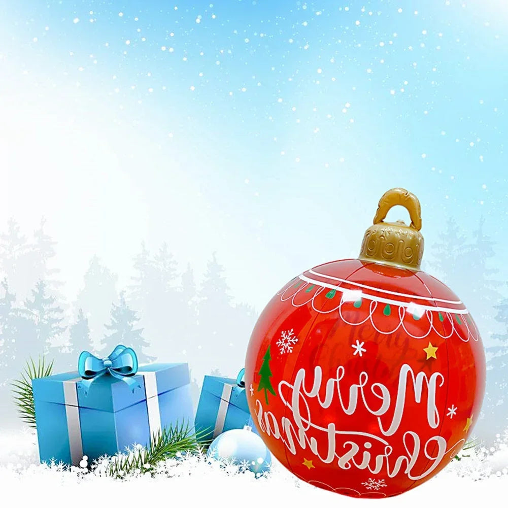 60cm Outdoor Christmas Inflatable Decorated Ball PVC Giant Big Large Balls Xmas Tree Decorations