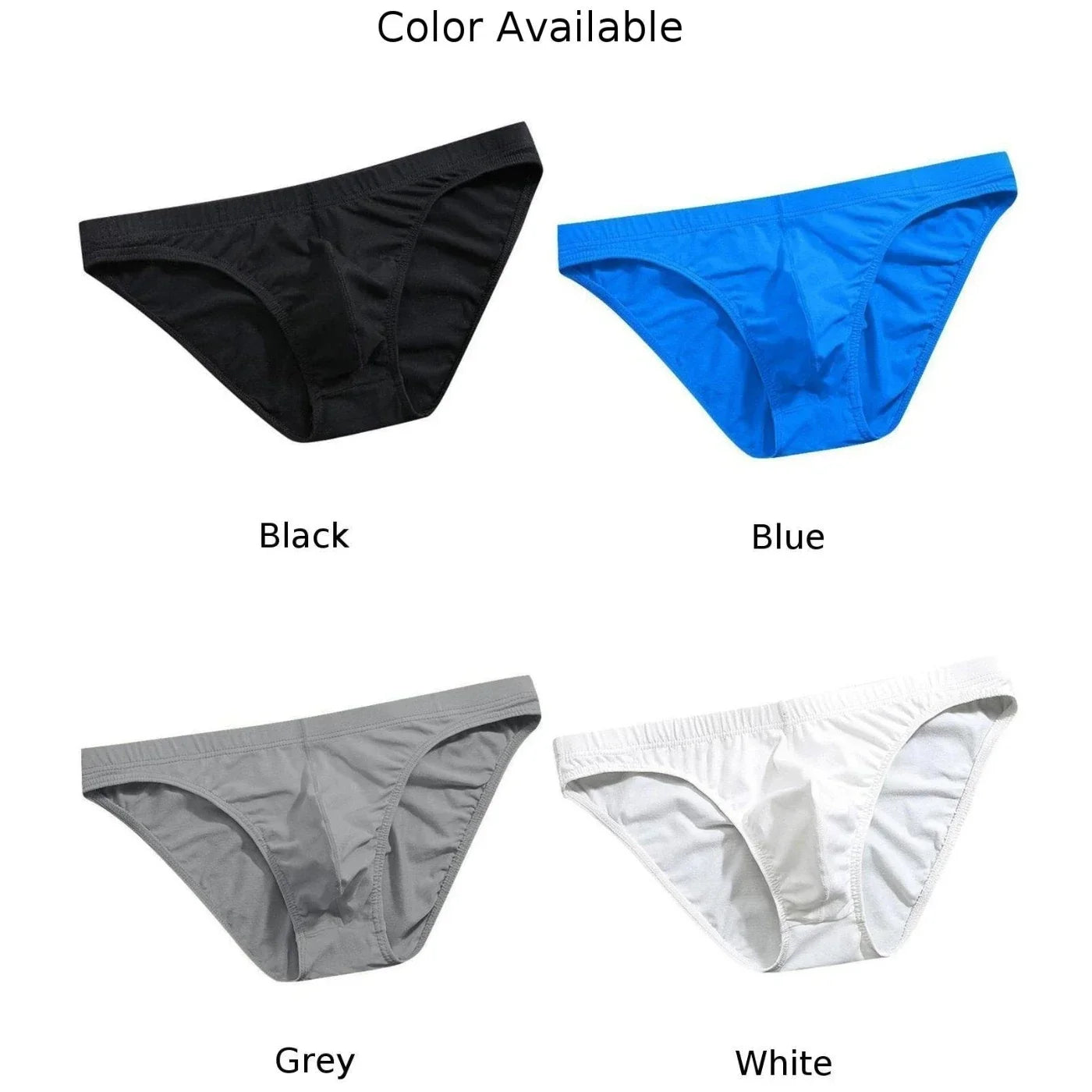 Men Ice Silk Low Rise Lightweight Ultra-thin Underwear Briefs See Through Breathable Wraparound Bikini Seamless Male Briefs