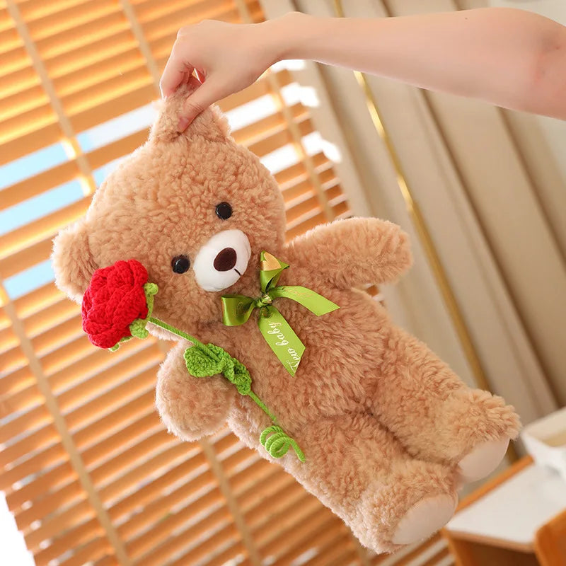 Soft Plushie Bow Bear Doll Toys for Kids Girls Birthday Valentine Gift