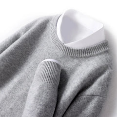 Autumn and Winter Men's 100% Pure Sheep O-Neck Sweater