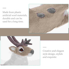 Simulation Elk Decoration Home Animal Figurine Collection Xmas Ornament Wild Models Plastic Faux Fur Deer Lifelike