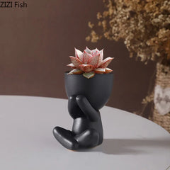 Abstract Figures Flower Pots Ceramic Vase