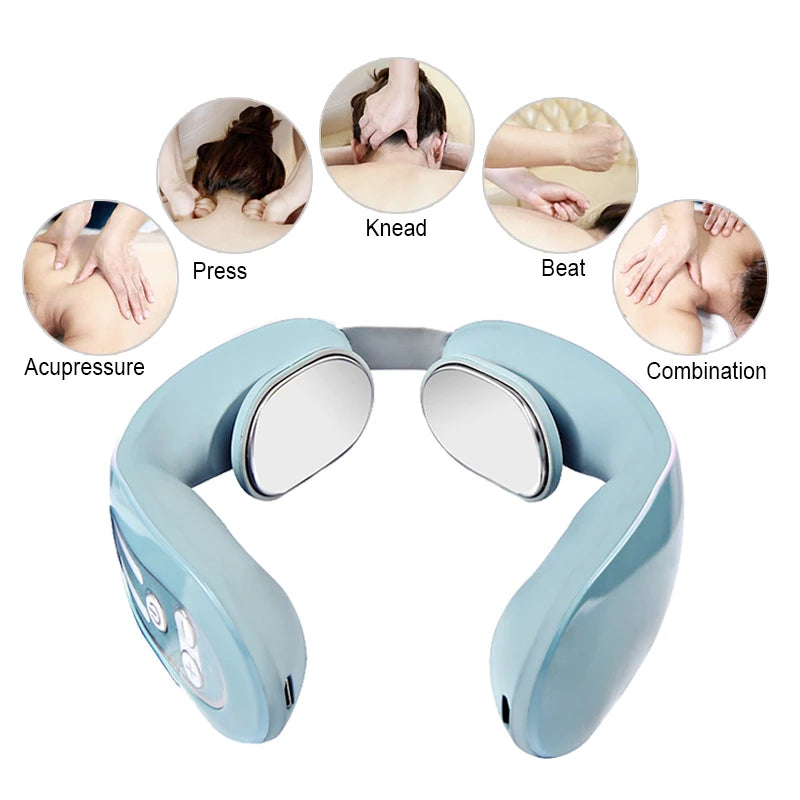 Electric Pulse Ems Portable Neck Massager